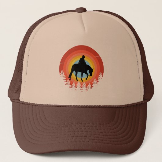 COWBOY KLEURRIJKE ZONSONDERGANG TRUCKER PET (Voorkant)