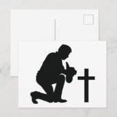 Cowboy Kneeling bij Cross Briefkaart (Voorkant / Achterkant)