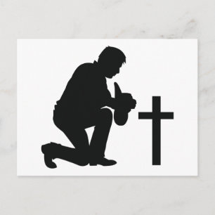 Cowboy Kneeling bij Cross Briefkaart