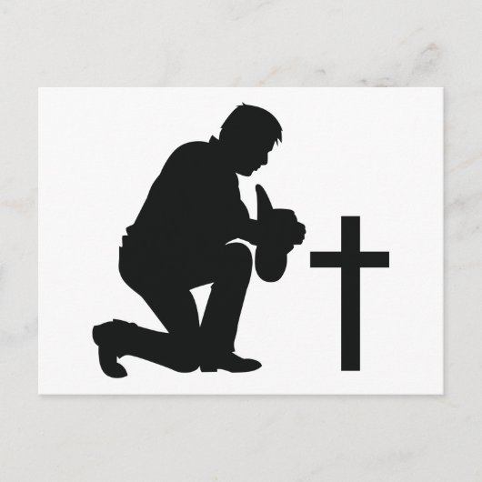 Cowboy Kneeling bij Cross Briefkaart (Voorkant)