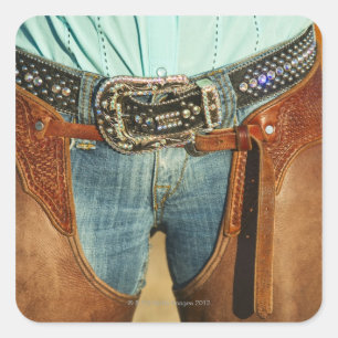 Cowboy-knuppels Vierkante Sticker