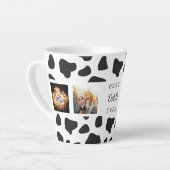 Cowboy koe patroon zwarte witte vader foto latte mok (Linkerhoek)
