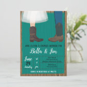 Cowboy Koppels Bruidsjurk shower, trouwfeest Kaart (Staand voorkant)