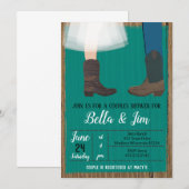 Cowboy Koppels Bruidsjurk shower, trouwfeest Kaart (Voorkant / Achterkant)