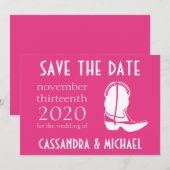 Cowboy Laars Save The Date Aankondiging (Donker Ro (Voorkant / Achterkant)