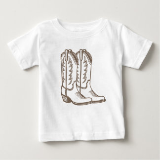 Cowboy laars schets T-shirt voor kinderen
