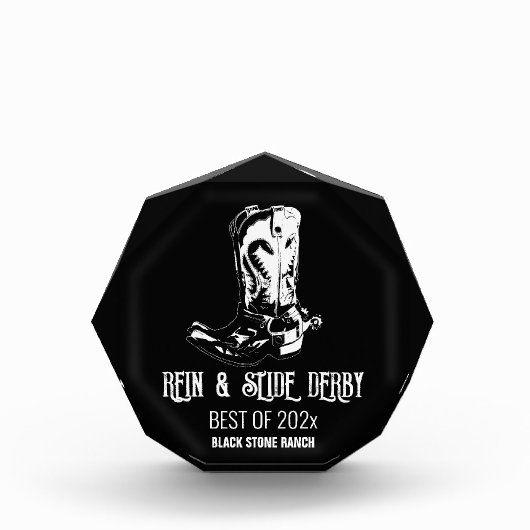 Cowboy laarzen award trofee derby kampioenschap fotoblokken (Voorkant)