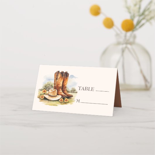 Cowboy laarzen Land Westerne bruiloft Plaatskaartje (Voorkant)