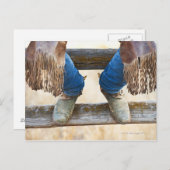 Cowboy laarzen op hek briefkaart (Voorkant / Achterkant)