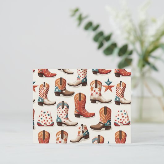 Cowboy laarzen patroon briefkaart (Staand voorkant)