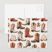 Cowboy laarzen patroon briefkaart (Voorkant / Achterkant)