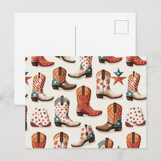 Cowboy laarzen patroon briefkaart (Voorkant / Achterkant)