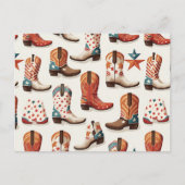 Cowboy laarzen patroon briefkaart (Voorkant)