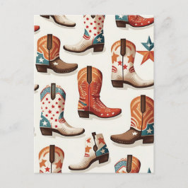 Cowboy laarzen patroon briefkaart