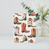 Cowboy laarzen patroon briefkaart (Staand voorkant)