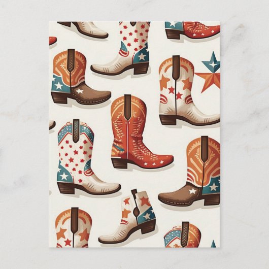 Cowboy laarzen patroon briefkaart (Voorkant)