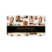 Cowboy laarzen patroon etiket (Voorkant)