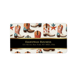 Cowboy laarzen patroon etiket