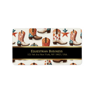 Cowboy laarzen patroon etiket