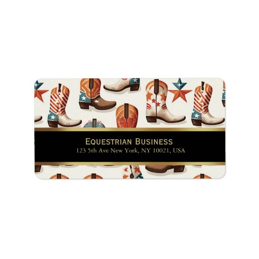 Cowboy laarzen patroon etiket (Voorkant)