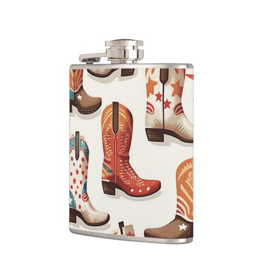 Cowboy laarzen patroon heupfles (Links)