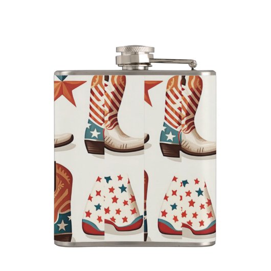 Cowboy laarzen patroon heupfles (Achterkant)