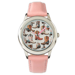 Cowboy laarzen patroon horloge