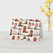 Cowboy laarzen patroon kaart (Gele Bloem)