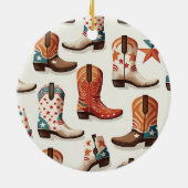 Cowboy laarzen patroon keramisch ornament (Achterkant)