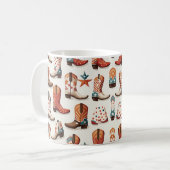 Cowboy laarzen patroon koffiemok (Voorkant links)