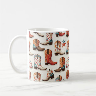 Cowboy laarzen patroon koffiemok