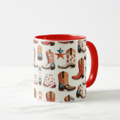 Cowboy laarzen patroon mok (Voorkant rechts)