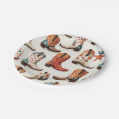 Cowboy laarzen patroon papieren bordje (Gekanteld)