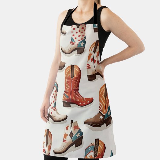 Cowboy laarzen patroon schort (Insitu)