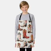 Cowboy laarzen patroon schort (Gedragen)