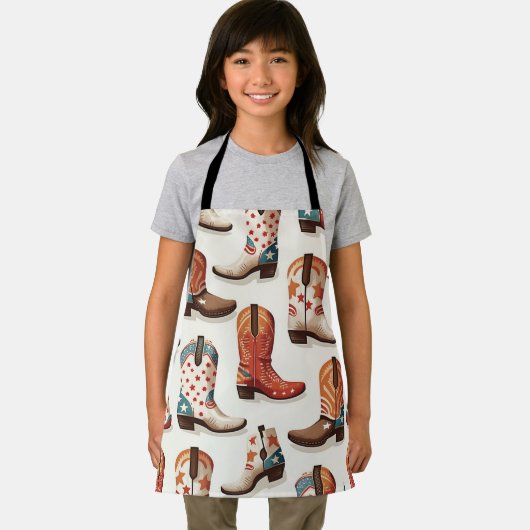 Cowboy laarzen patroon schort (Insitu)