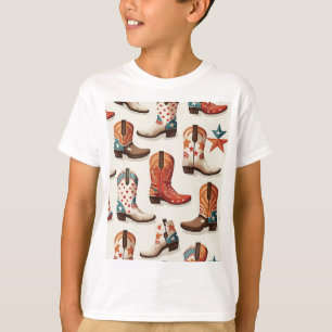 Cowboy laarzen patroon t-shirt