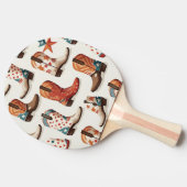 Cowboy laarzen patroon tafeltennisbatje (Zijkant)