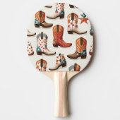 Cowboy laarzen patroon tafeltennisbatje (Voorkant)