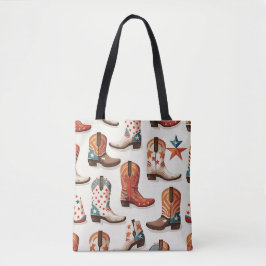 Cowboy laarzen patroon tote bag