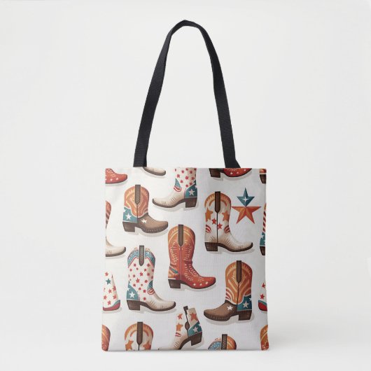 Cowboy laarzen patroon tote bag (Voorkant)