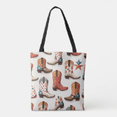 Cowboy laarzen patroon tote bag (Achterkant)
