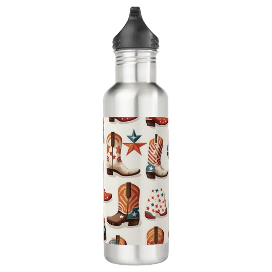 Cowboy laarzen patroon waterfles  (Rechts)