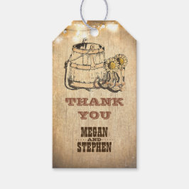 Cowboy laarzen rustiek land bruiloft cadeaulabel