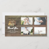 Cowboy laarzen rustiek land dank u bruiloft bedankkaart (Voorkant)