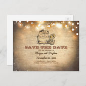 Cowboy laarzen rustiek land opslaan van de datum aankondigingskaart (Voorkant / Achterkant)