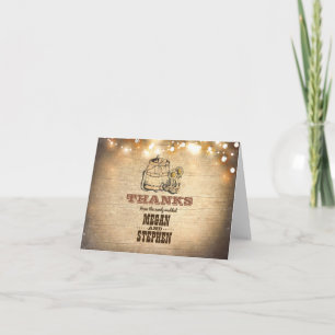 Cowboy laarzen rustieke land bruiloft dank u bedankkaart