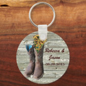 cowboy laarzen western land bruiloft bedankt sleutelhanger (Voorkant)