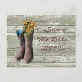 cowboy laarzen western land bruiloft behalve datum aankondigingskaart (Voorkant)