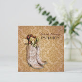 cowboy laarzen western vrijgezellenfeest tea party kaart (Staand voorkant)